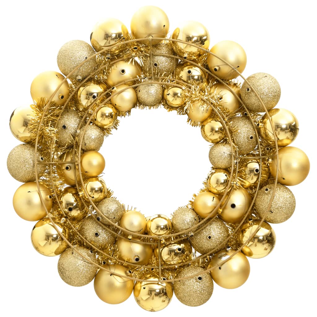 vidaXL Christmas Wreath Gold 17.7" Polystyrene
