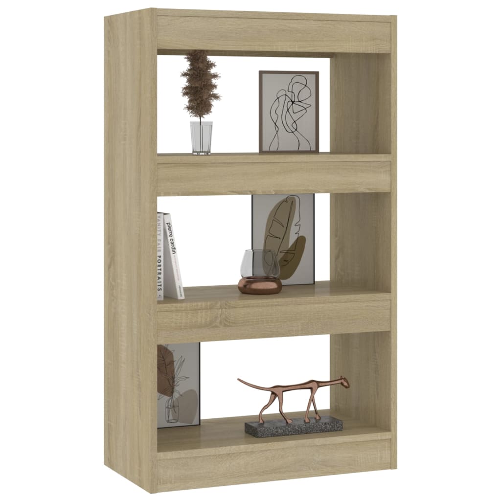 vidaXL Book Cabinet/Room Divider Sonoma Oak 23.6"x11.8"x40.6" Engineered Wood