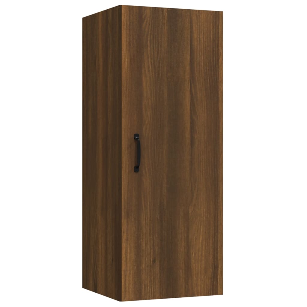 vidaXL Hanging Wall Cabinet Brown Oak 13.6"x13.4"x35.4" Engineered Wood
