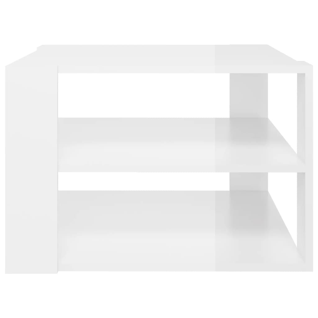 vidaXL Coffee Table High Gloss White 23.6"x23.6"x15.7" Engineered Wood