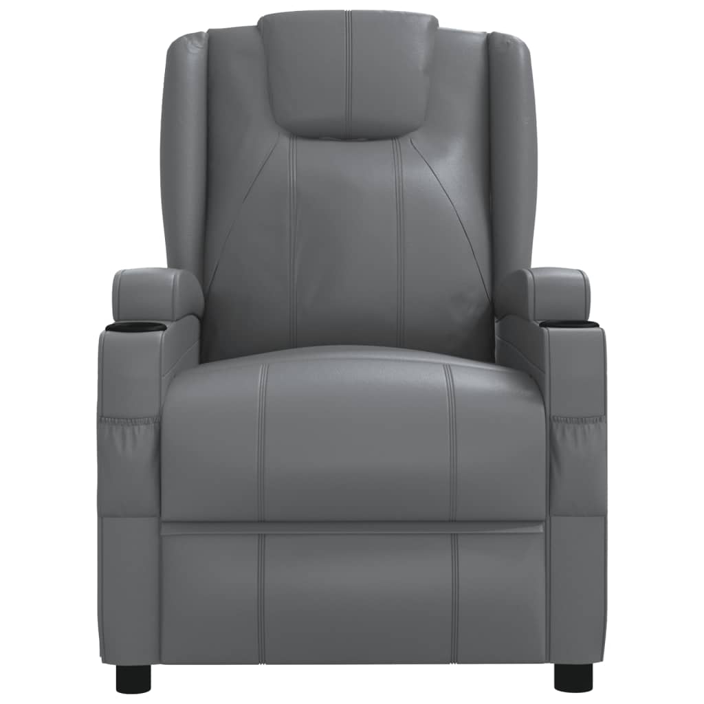 vidaXL Reclining Chair Anthracite Faux Leather