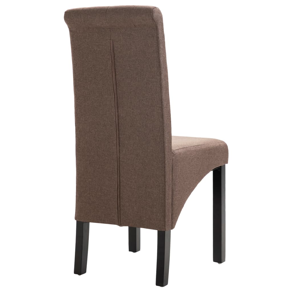 vidaXL Dining Chairs 2 pcs Brown Fabric