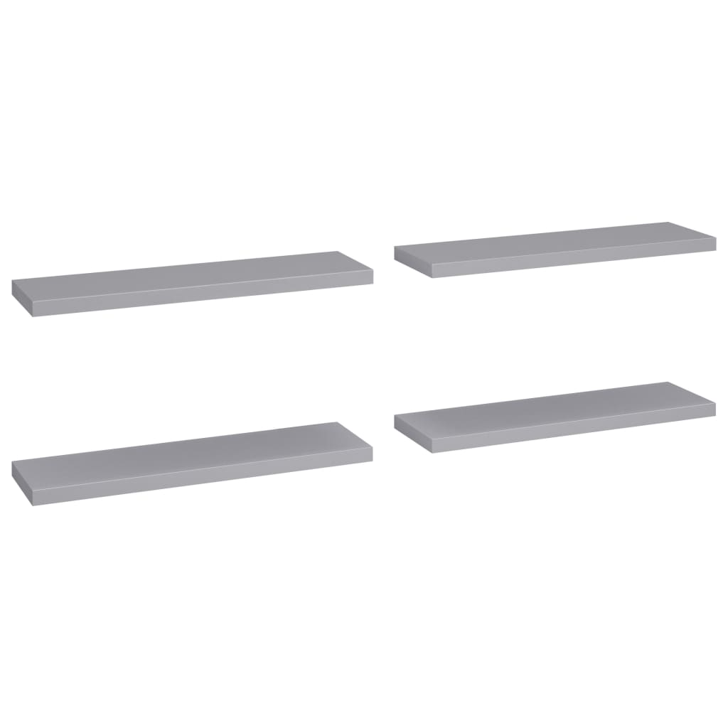 vidaXL Floating Wall Shelves 4 pcs Gray 35.4"x9.3"x1.5" MDF