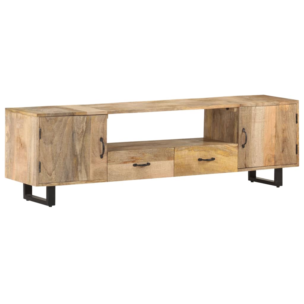 vidaXL TV Stand 63"x11.8"x17.7" Solid Wood Mango