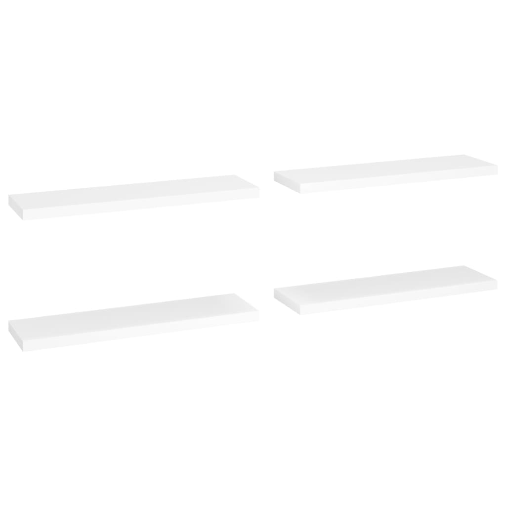 vidaXL Floating Wall Shelves 4 pcs White 35.4"x9.3"x1.5" MDF