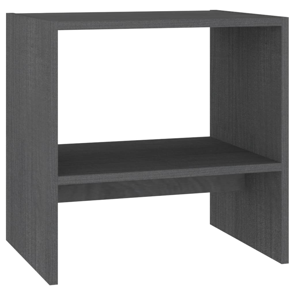 vidaXL Bedside Cabinet Gray 15.7"x11.8"x15.7" Solid Pinewood