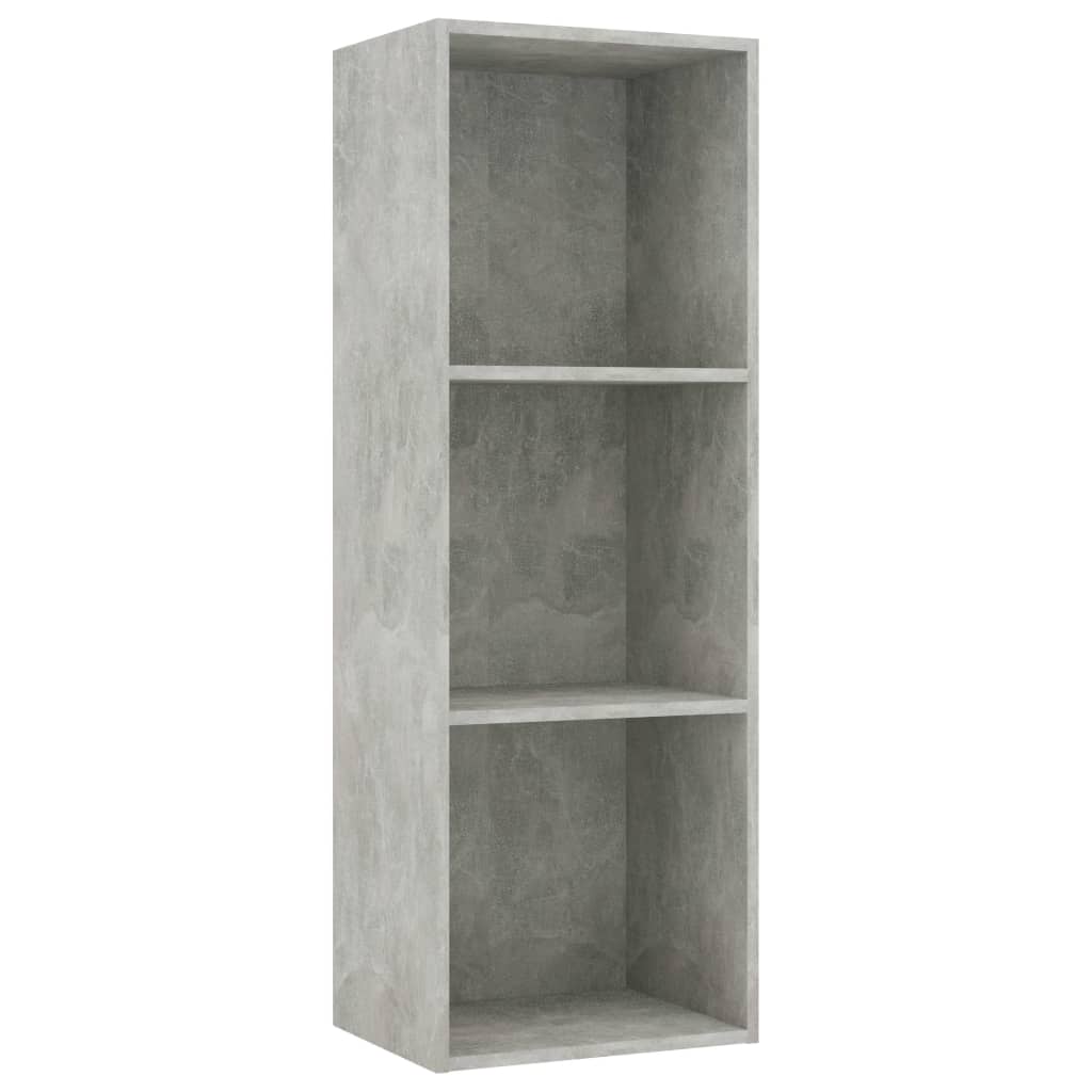 vidaXL 3-Tier Book Cabinet Concrete Gray 15.7"x11.8"x44.9" Chipboard
