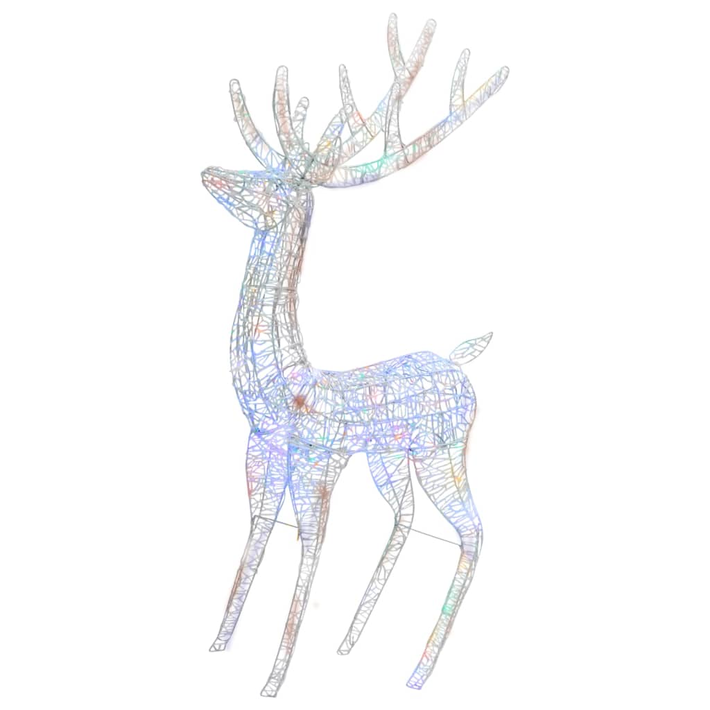 vidaXL XXL Acrylic Christmas Reindeer 250 LED 6 ft Colorful