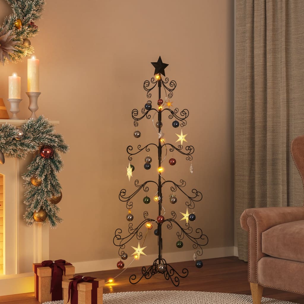 vidaXL Metal Christmas Tree for Decoration Black 59.1"