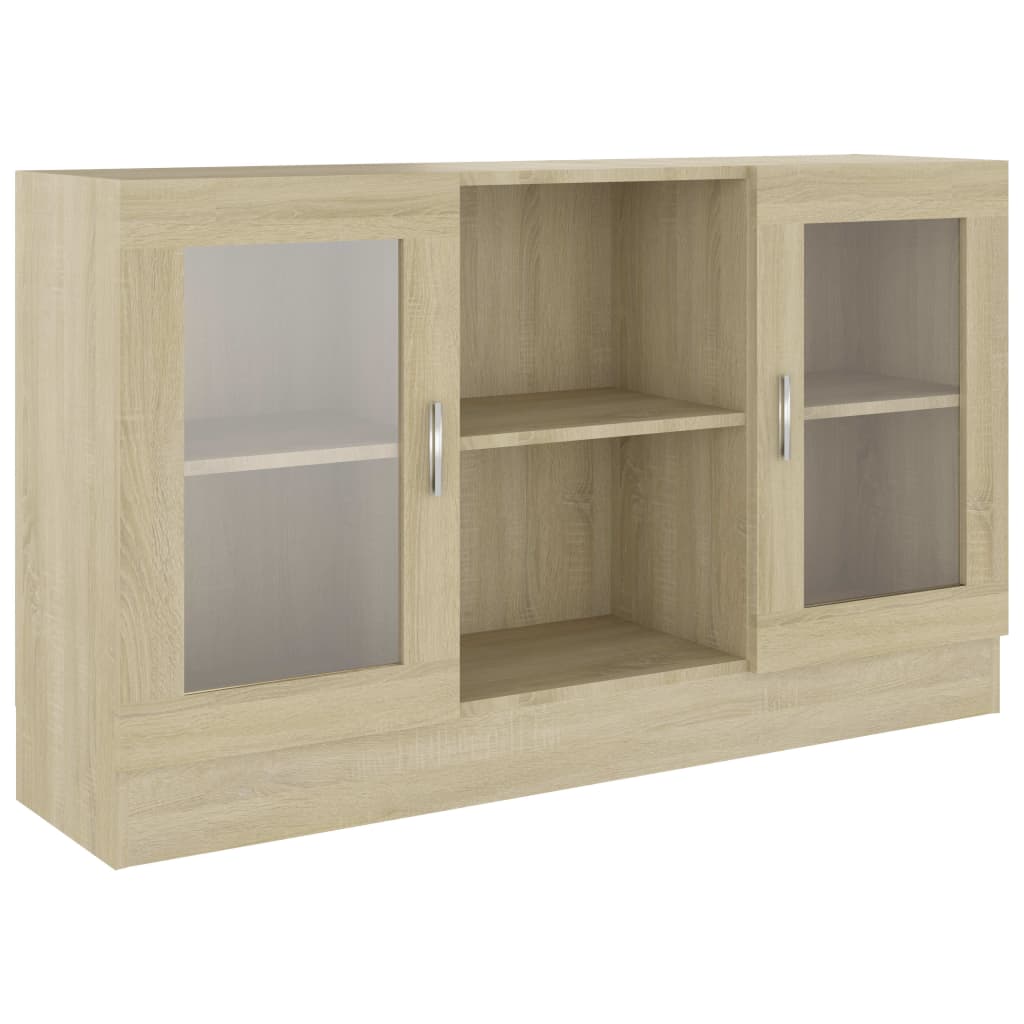 vidaXL Vitrine Cabinet Sonoma Oak 47.2"x12"x27.6" Engineered Wood