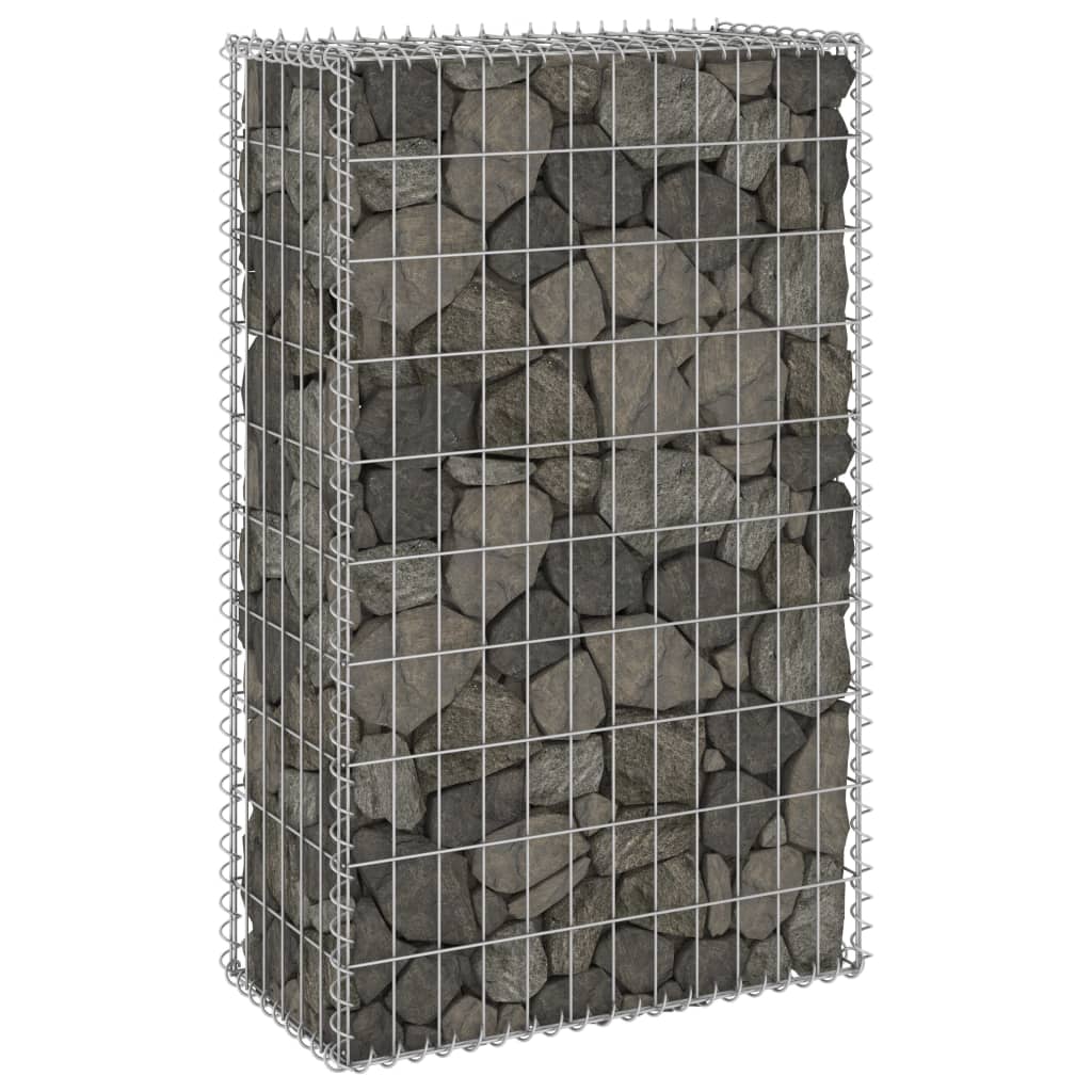 vidaXL Gabion Wall with Covers Galvanized Steel 23.6"x11.8"x39.4"