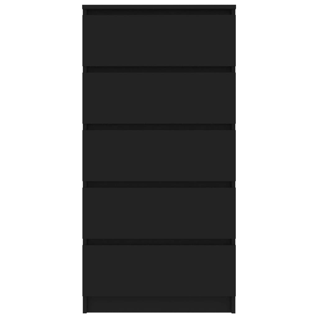 vidaXL Drawer Sideboard Black 23.6"x13.7"x47.6" Chipboard