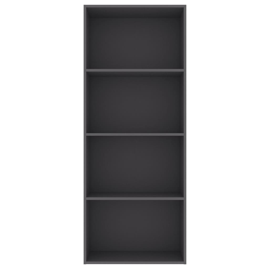 vidaXL 4-Tier Book Cabinet Gray 23.6"x11.8"x59.6" Engineered Wood