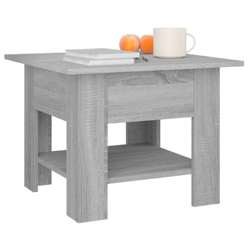 vidaXL Coffee Table Gray Sonoma 21.7"x21.7"x16.5" Engineered Wood