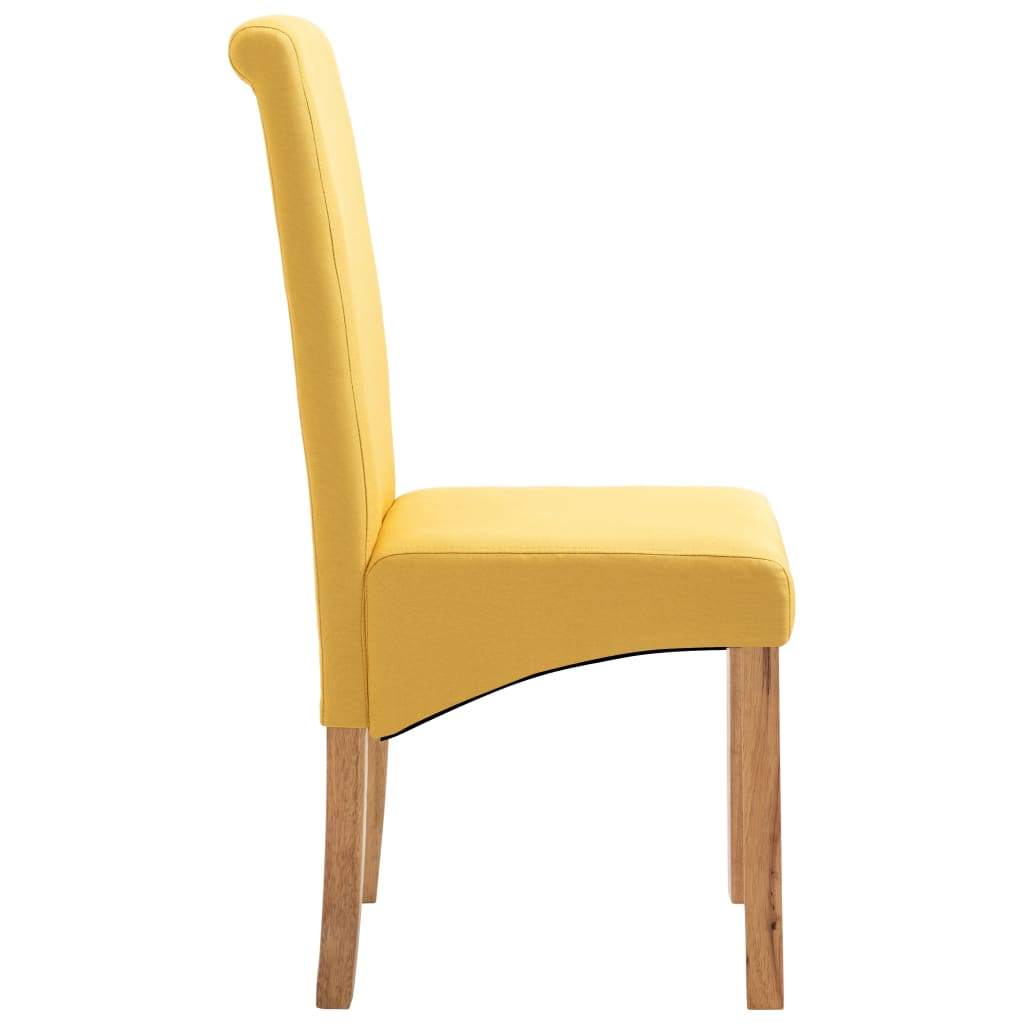 vidaXL Dining Chairs 4 pcs Yellow Fabric