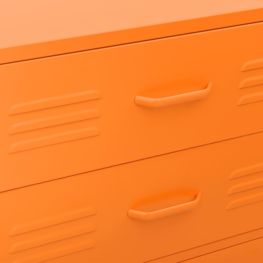vidaXL Chest of Drawers Orange 31.5"x13.8"x40" Steel