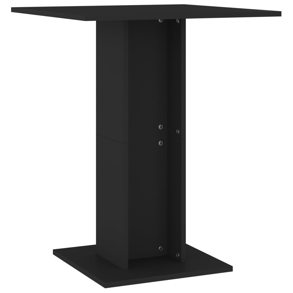 vidaXL Bistro Table Black 23.6"x23.6"x29.5" Engineered Wood