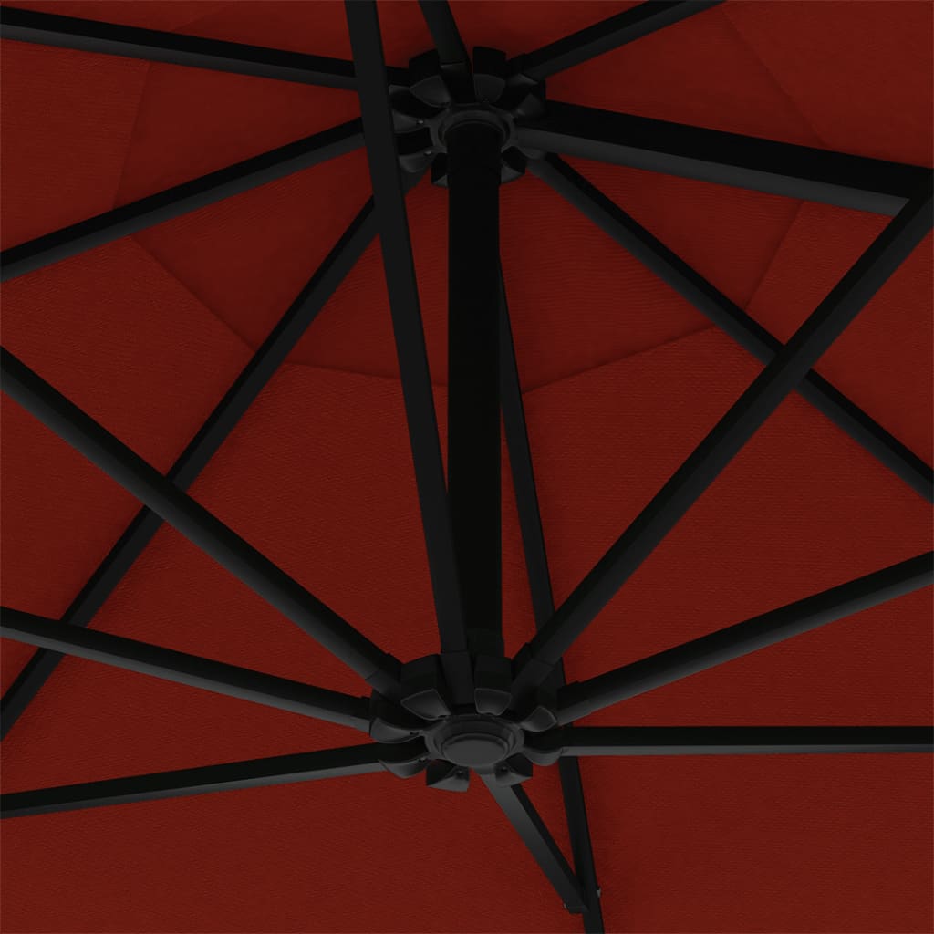 vidaXL Wall-Mounted Parasol with Metal Pole 118.1" Terracotta