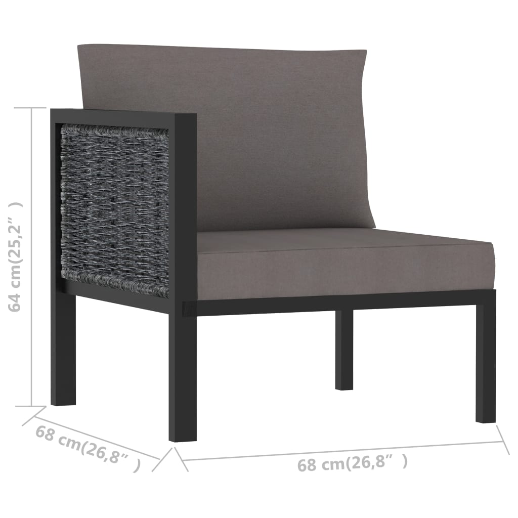 vidaXL Sectional Corner Sofa with Right Armrest Poly Rattan Anthracite