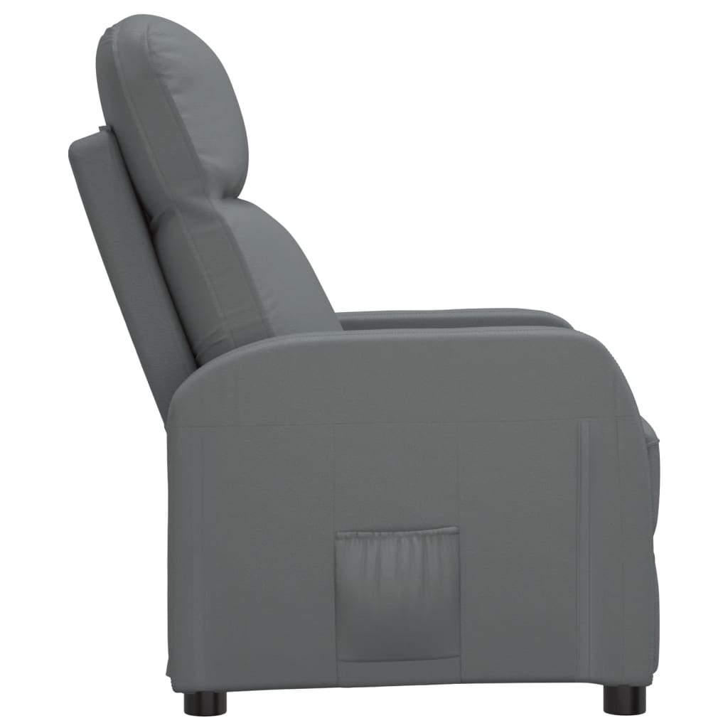 vidaXL Reclining Chair Anthracite Gray Faux Leather