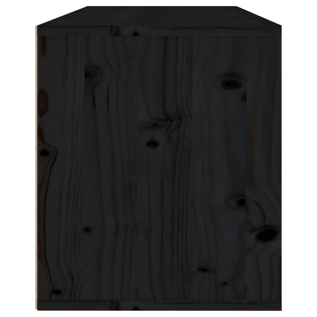 vidaXL Wall Cabinet Black 31.5"x11.8"x13.8" Solid Wood Pine