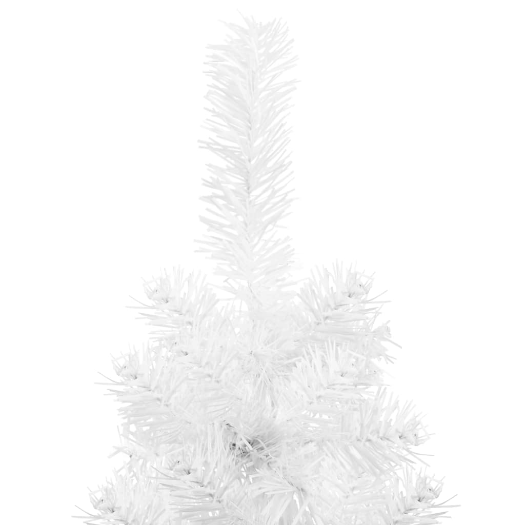 vidaXL Slim Artificial Half Christmas Tree with Stand White 8 ft