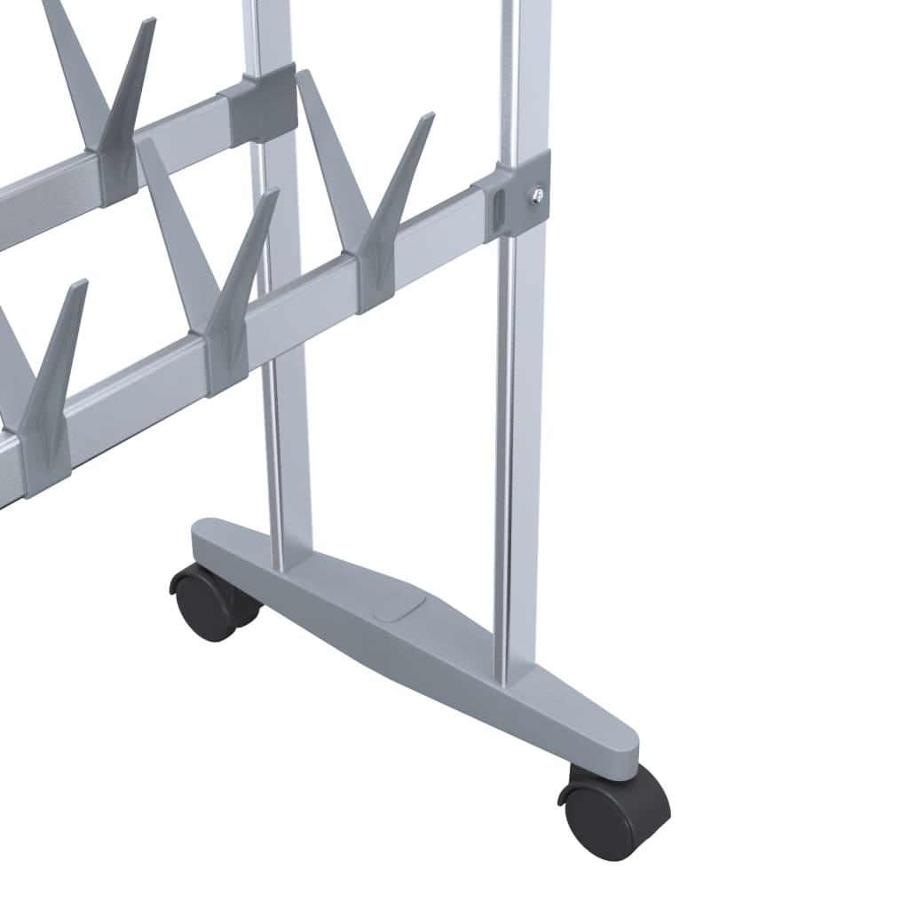 vidaXL Shoe Rack with Wheels Silver 26"x10.6"x39.4"