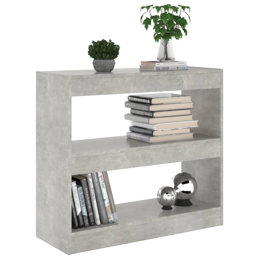 vidaXL Book Cabinet/Room Divider Concrete Gray 31.5"x11.8"x28.3"