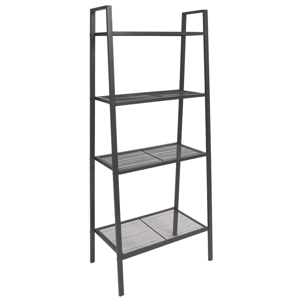vidaXL Ladder Bookcase 4 Tiers Metal Anthracite