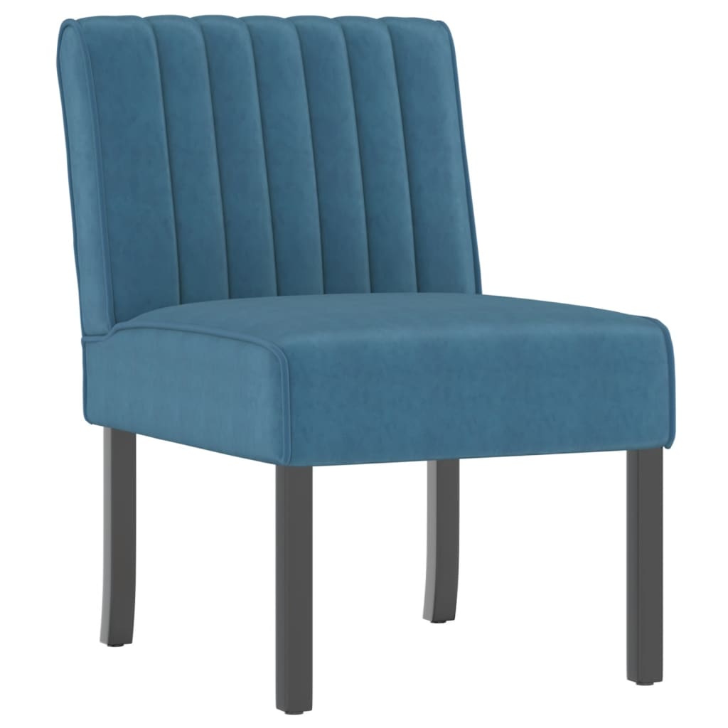 vidaXL Slipper Chair Blue Velvet