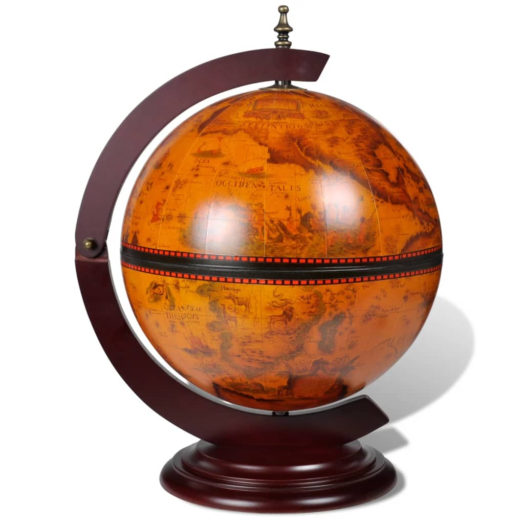 vidaXL Tabletop Globe Bar Wine Stand Eucalyptus Wood