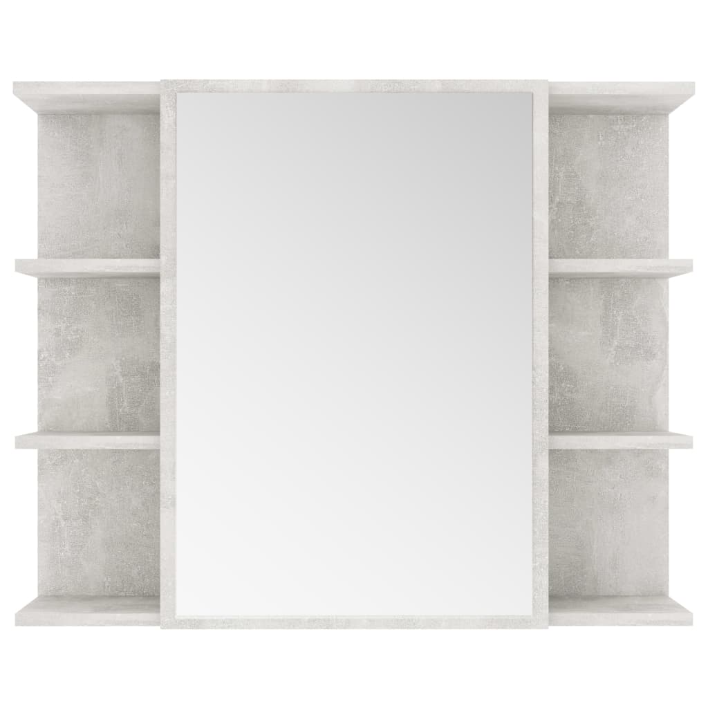 vidaXL Bathroom Mirror Cabinet Concrete Gray 31.5"x8.1"x25.2" Engineered Wood