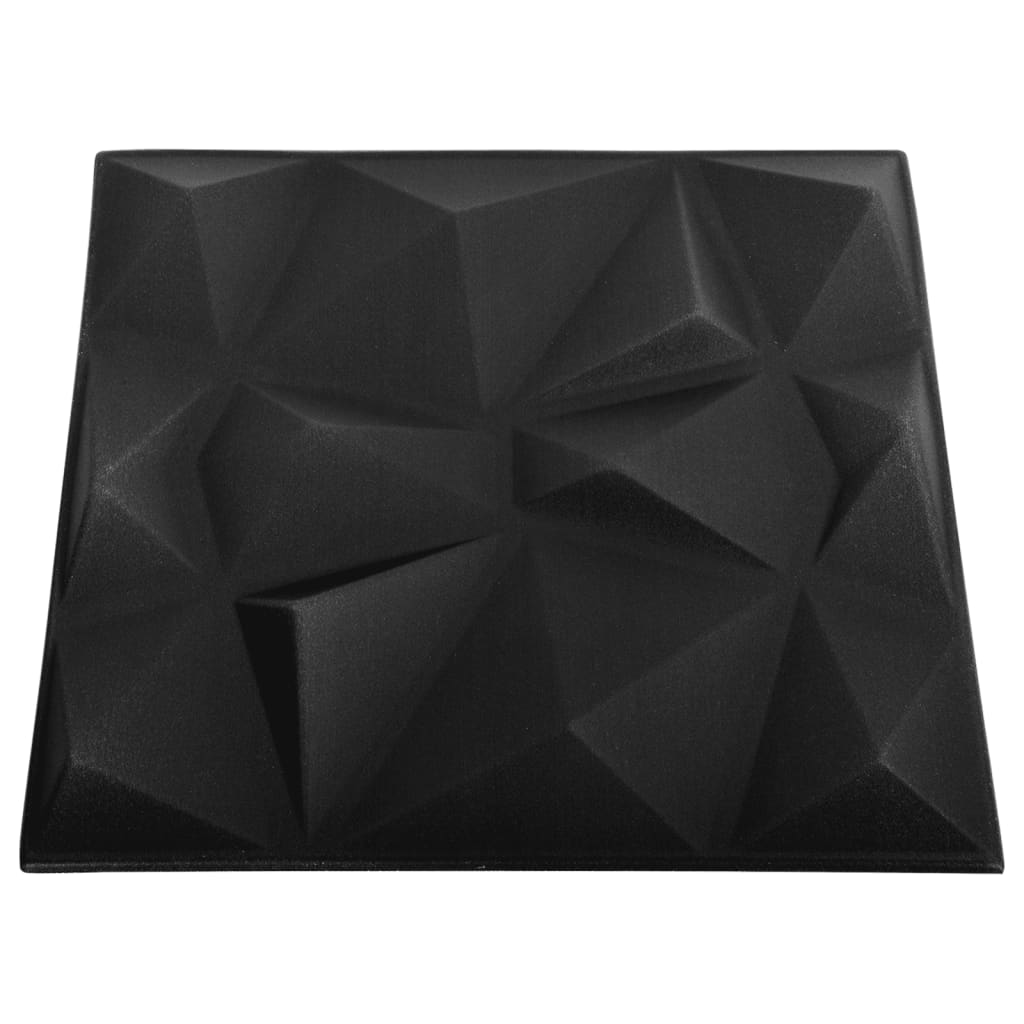 vidaXL 3D Wall Panels 12 pcs 19.7"x19.7" Diamond Black 32.3 ft²