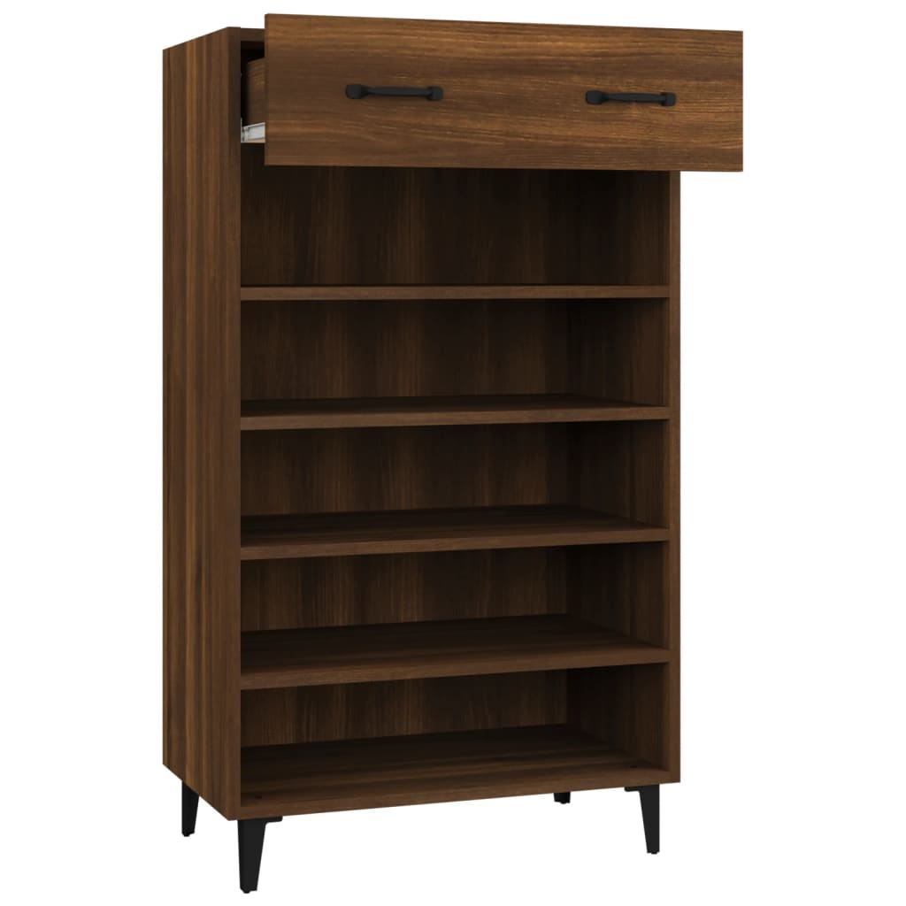 vidaXL Shoe Cabinet Brown Oak 23.6"x13.8"x41.3" Engineered Wood