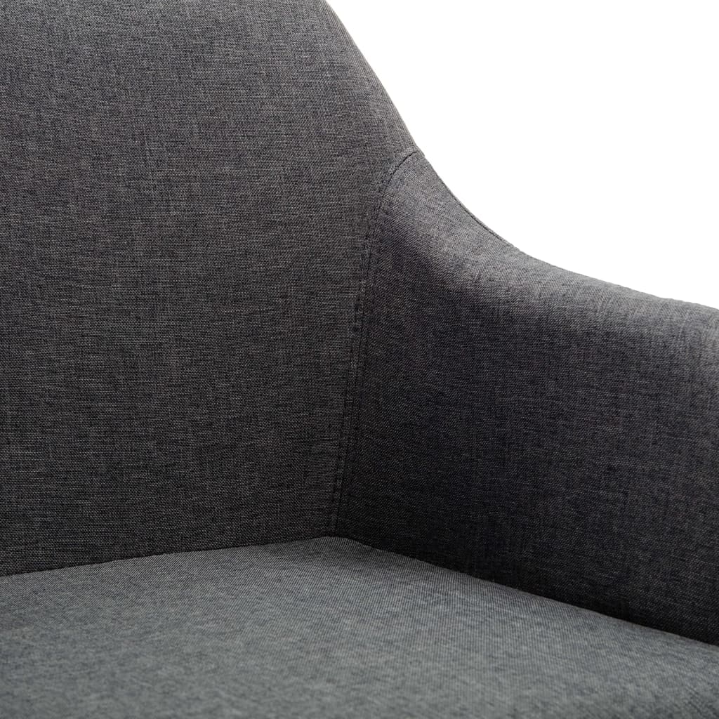 vidaXL Swivel Dining Chair Dark Gray Fabric