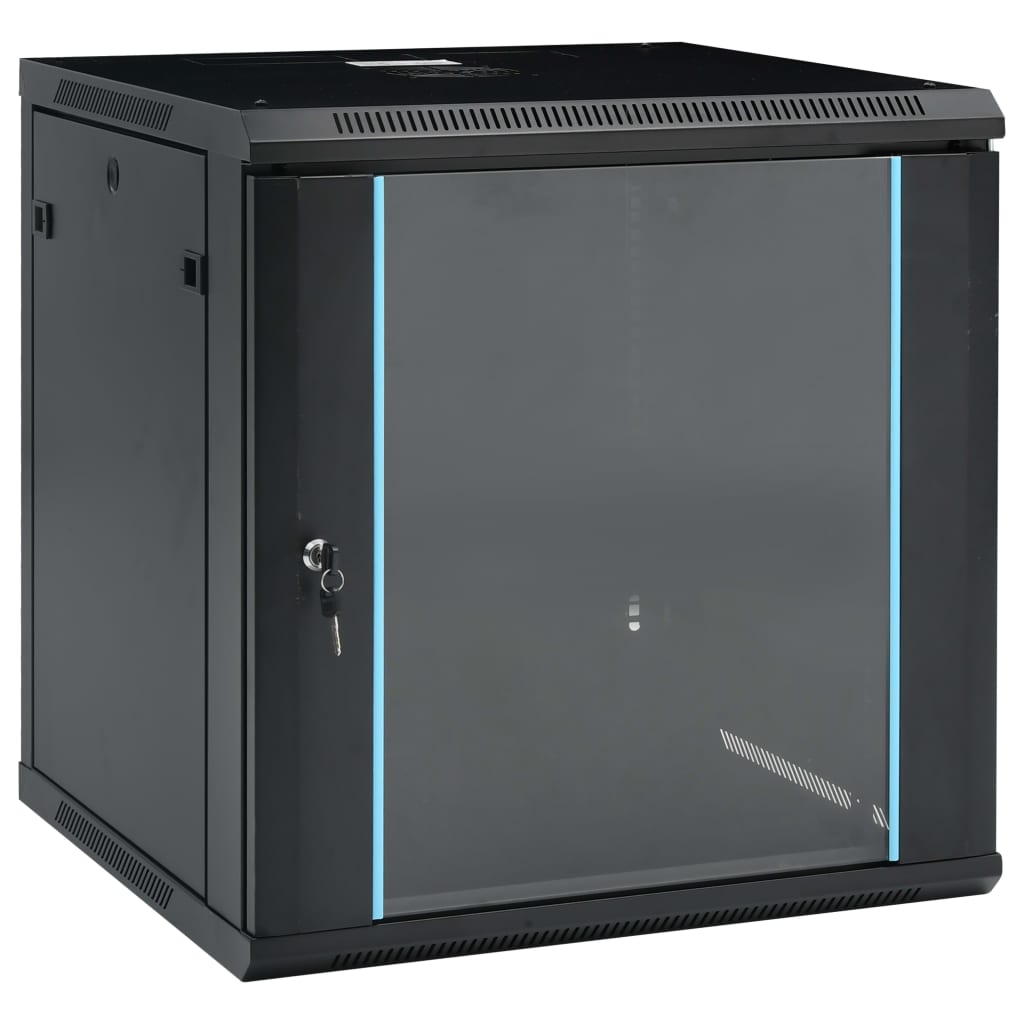 vidaXL 12U Wall Mounted Network Cabinet 19" IP20 23.6"x23.6"x25.2"