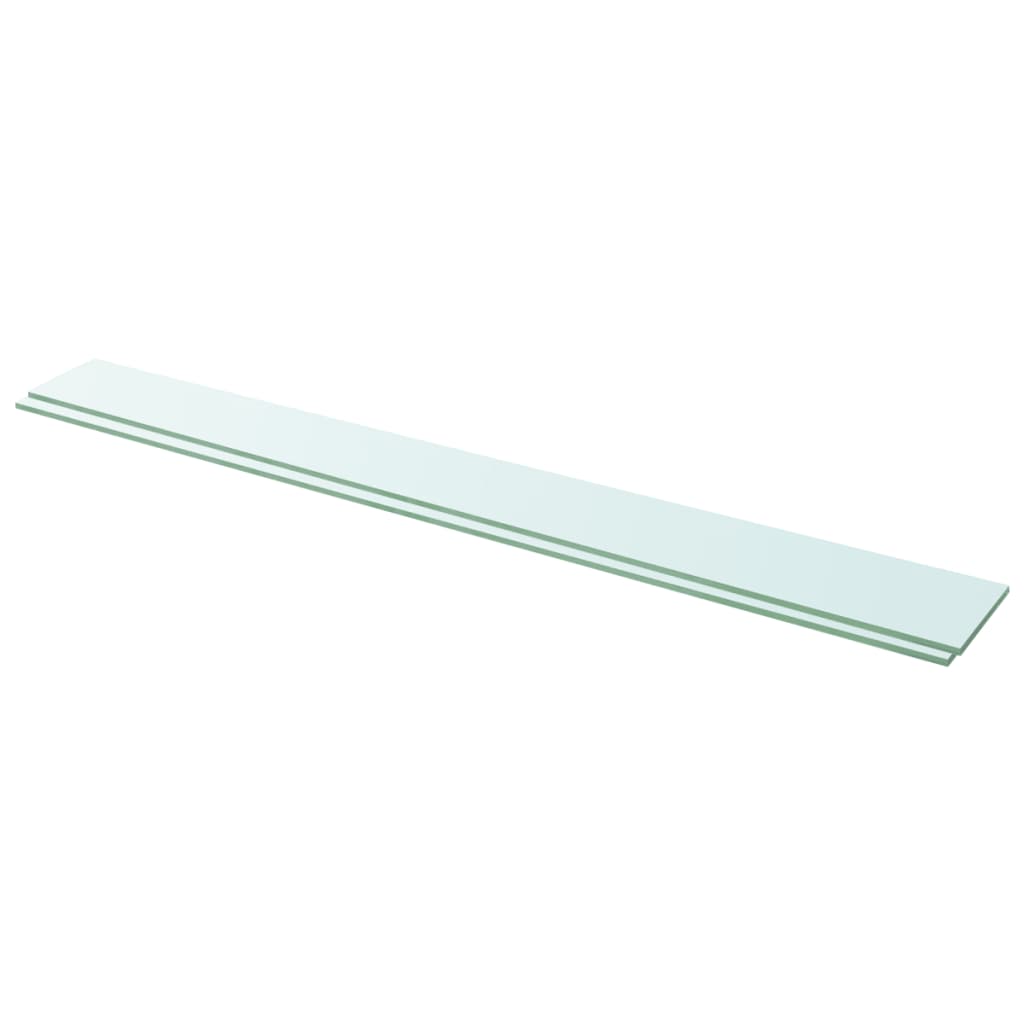 vidaXL Shelves 2 pcs Panel Glass Clear 43.3"x4.7"