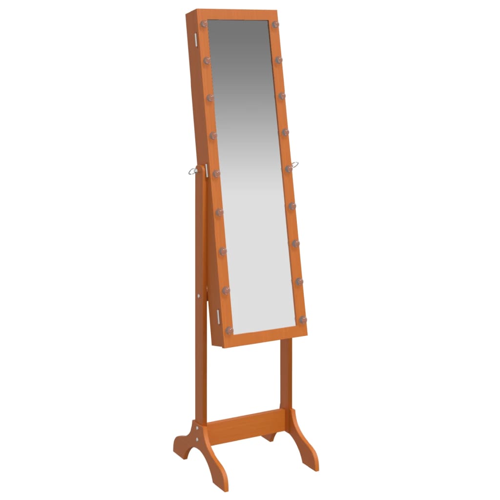 vidaXL Free-Standing Mirror with LED 13.4"x14.6"x57.5"
