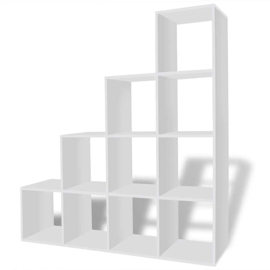 vidaXL Staircase Bookcase/Display Shelf 55.9" White