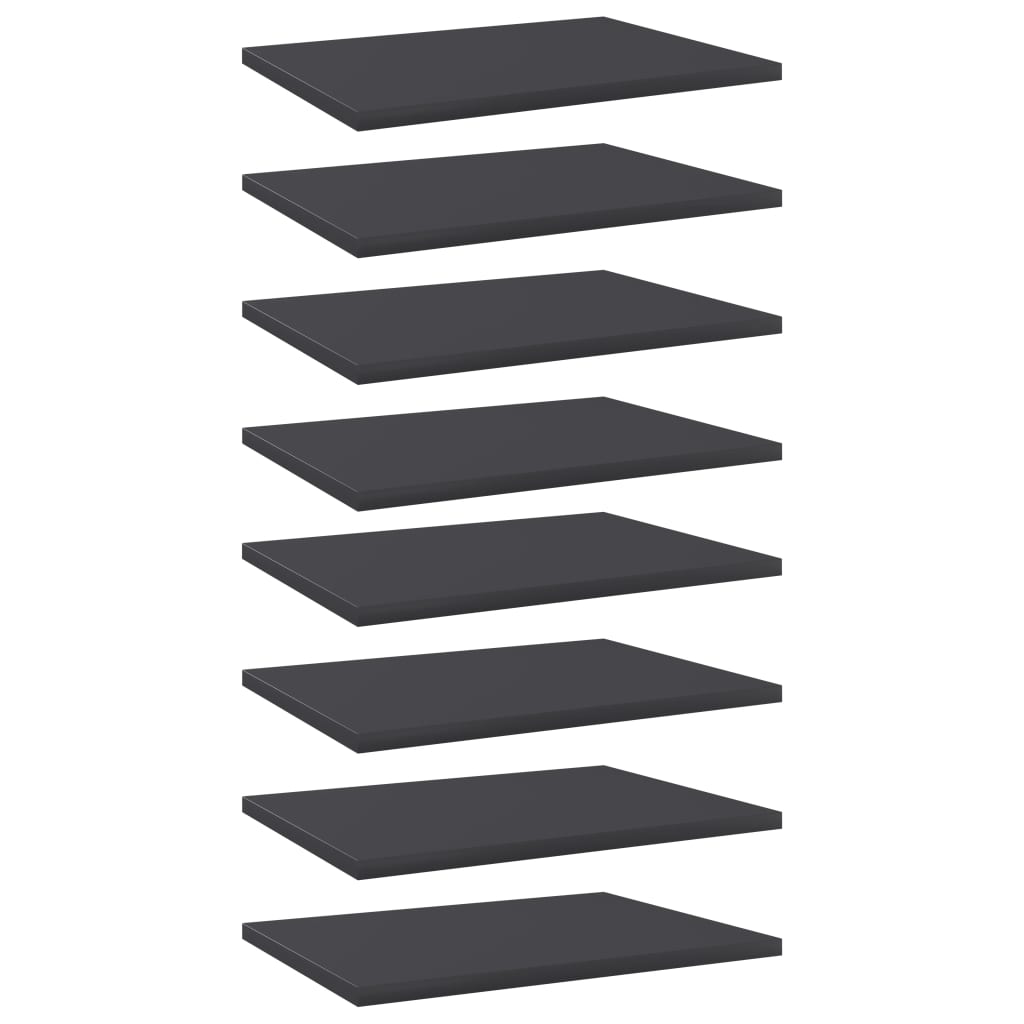 vidaXL Bookshelf Boards 8 pcs Gray 15.7"x11.8"x0.6" Engineered Wood