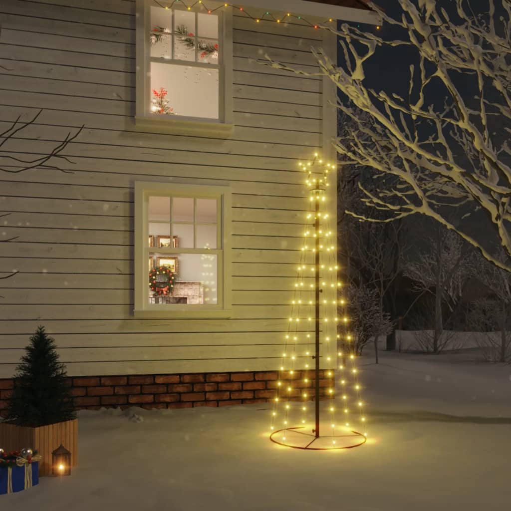 vidaXL Christmas Cone Tree Warm White 108 LEDs 2x6 ft