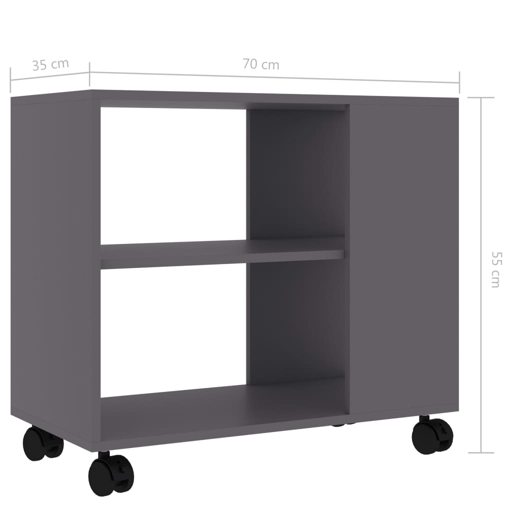vidaXL Side Table Gray 27.6"x13.8"x21.7" Engineered Wood