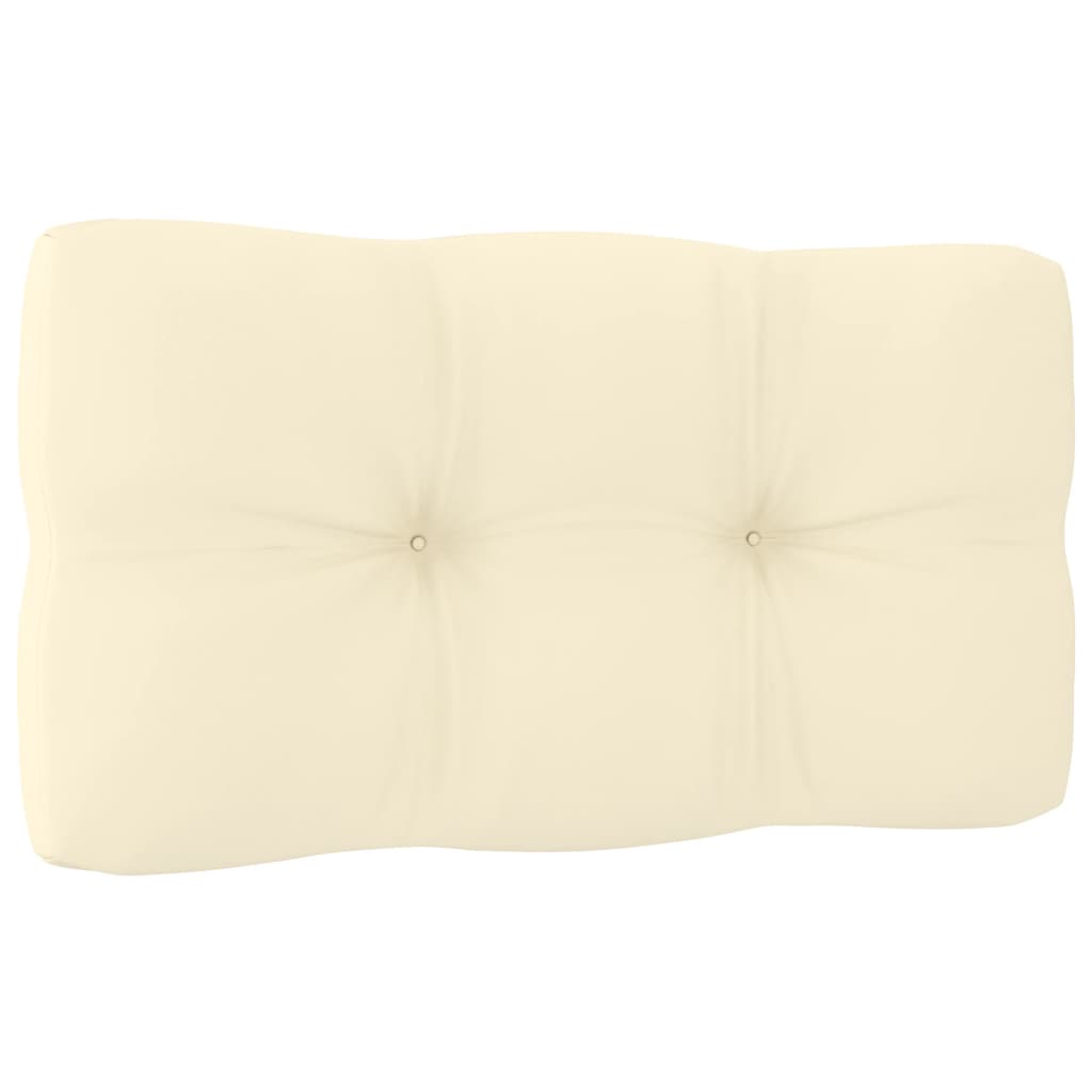 vidaXL Patio Middle Sofa with Cream Cushions Solid Pinewood