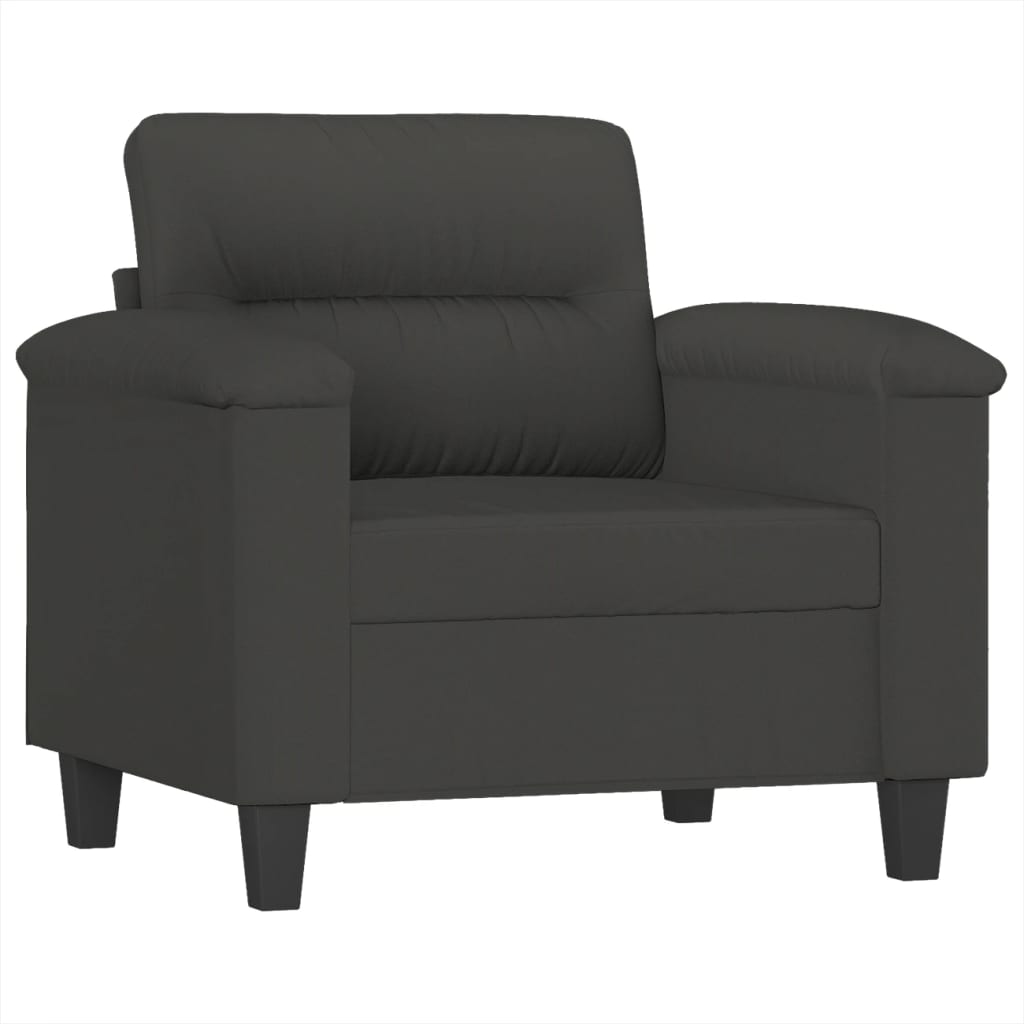 vidaXL 4 Piece Sofa Set with Pillows Dark Gray Microfiber Fabric