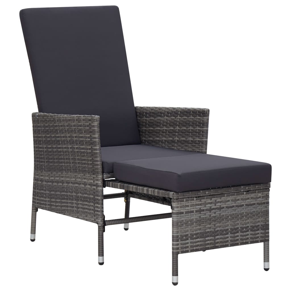 vidaXL 2 Piece Patio Lounge Set with Cushions Poly Rattan Gray