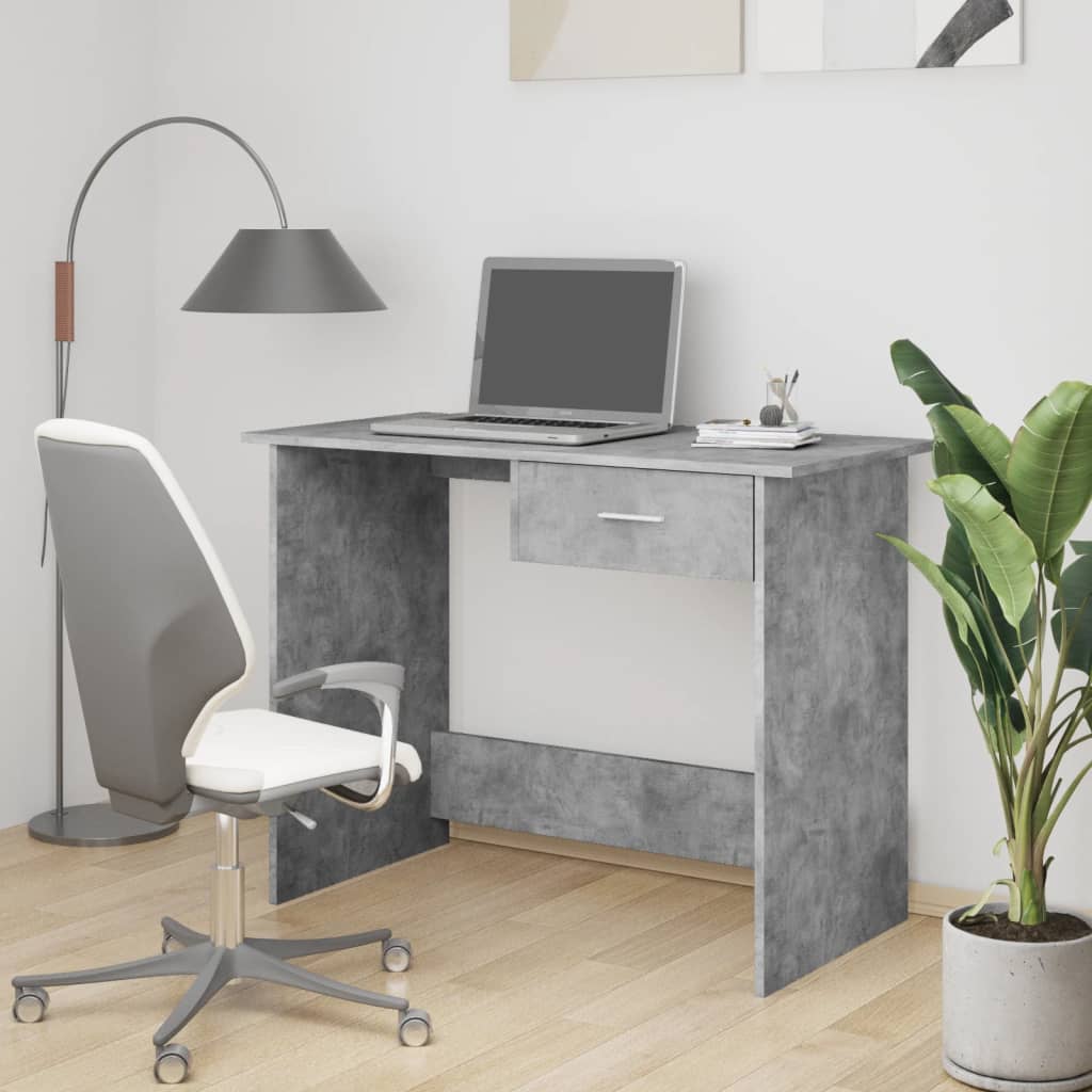 vidaXL Desk Concrete Gray 39.4"x19.7"x29.9" Engineered Wood