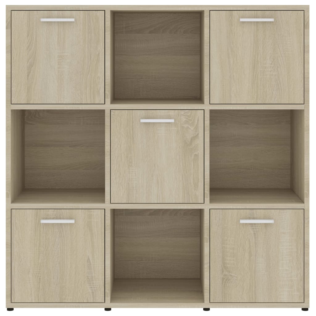 vidaXL Book Cabinet Sonoma Oak 35.4"x11.8"x35.4" Chipboard