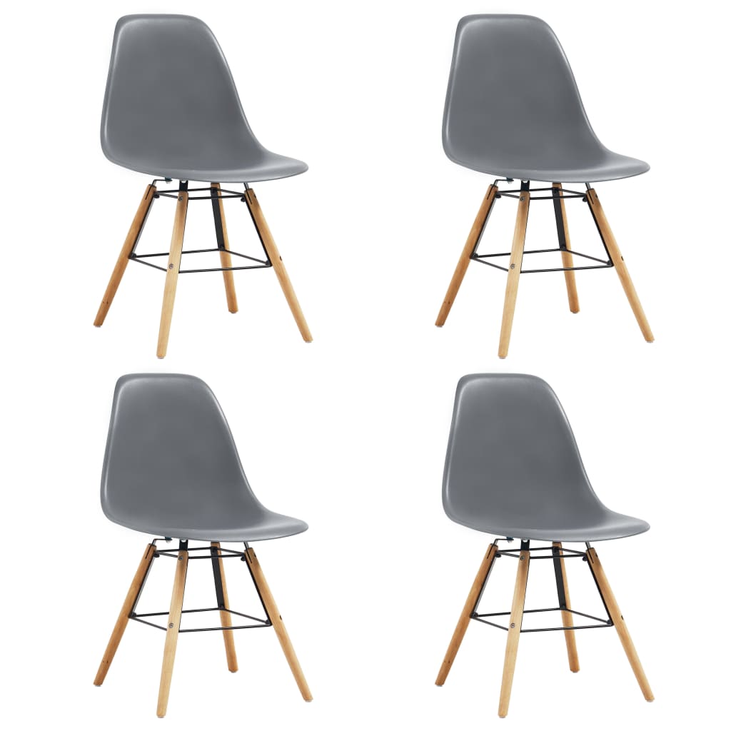 vidaXL Dining Chairs 4 pcs Gray Plastic