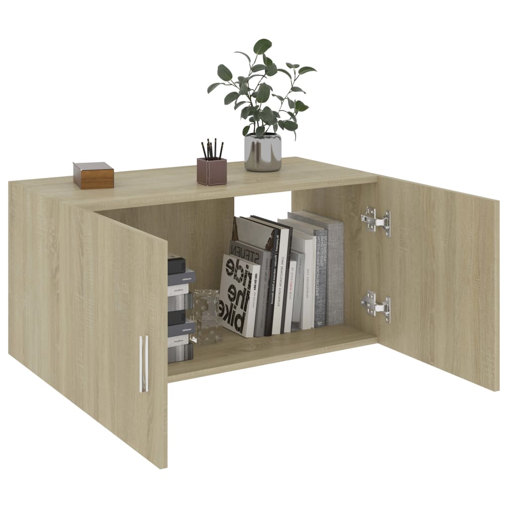 vidaXL Wall Mounted Cabinet Sonoma Oak 31.5"x15.4"x15.7" Engineered Wood