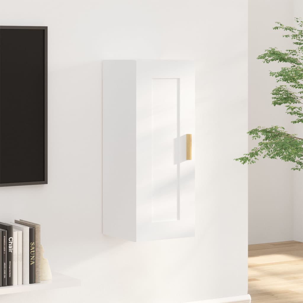 vidaXL Wall Cabinet White 13.8"x13.4"x35.4" Engineered Wood